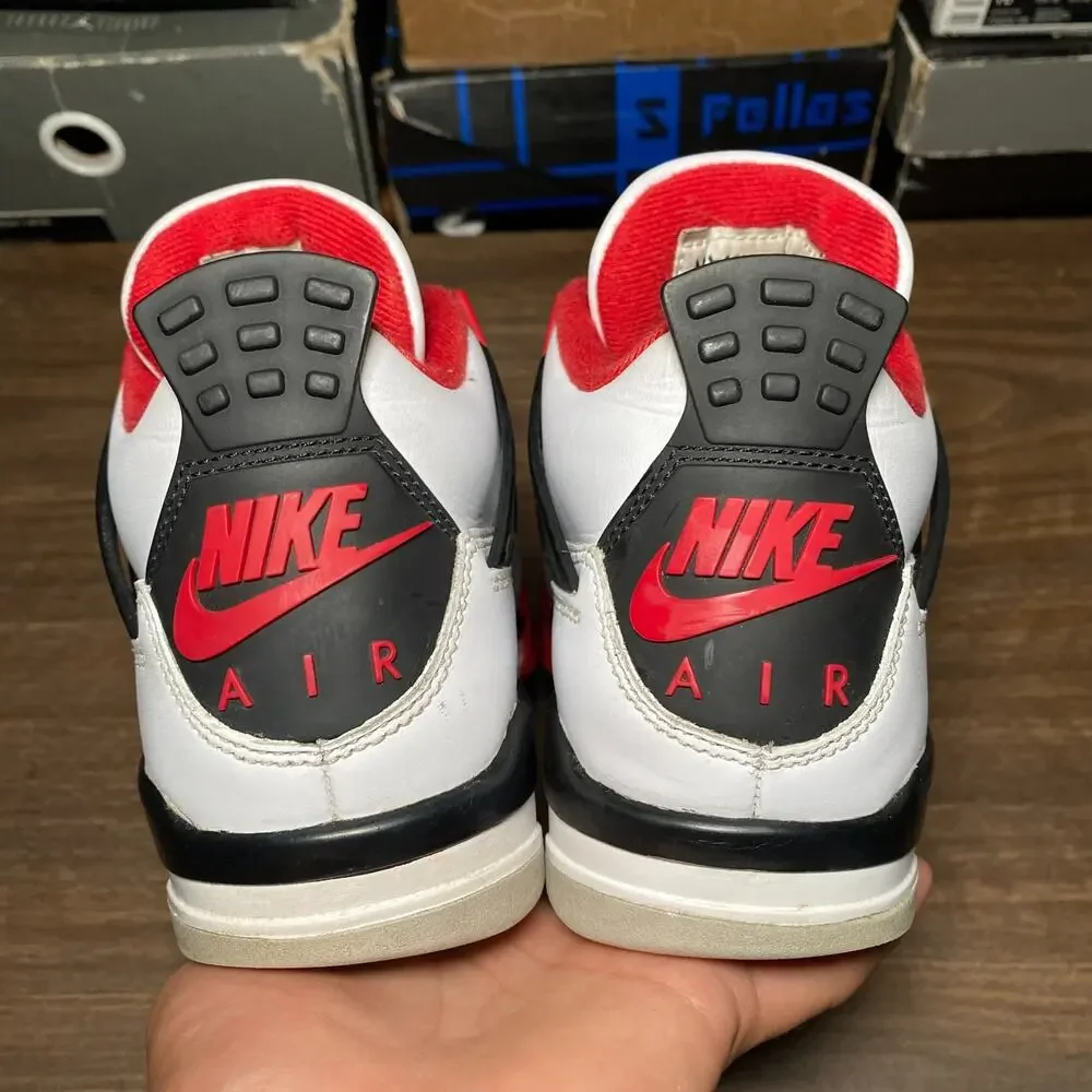 Men's Air Jordan 4 Retro OG Fire Red White Black Sneakers Size 4 (DC7770-160)